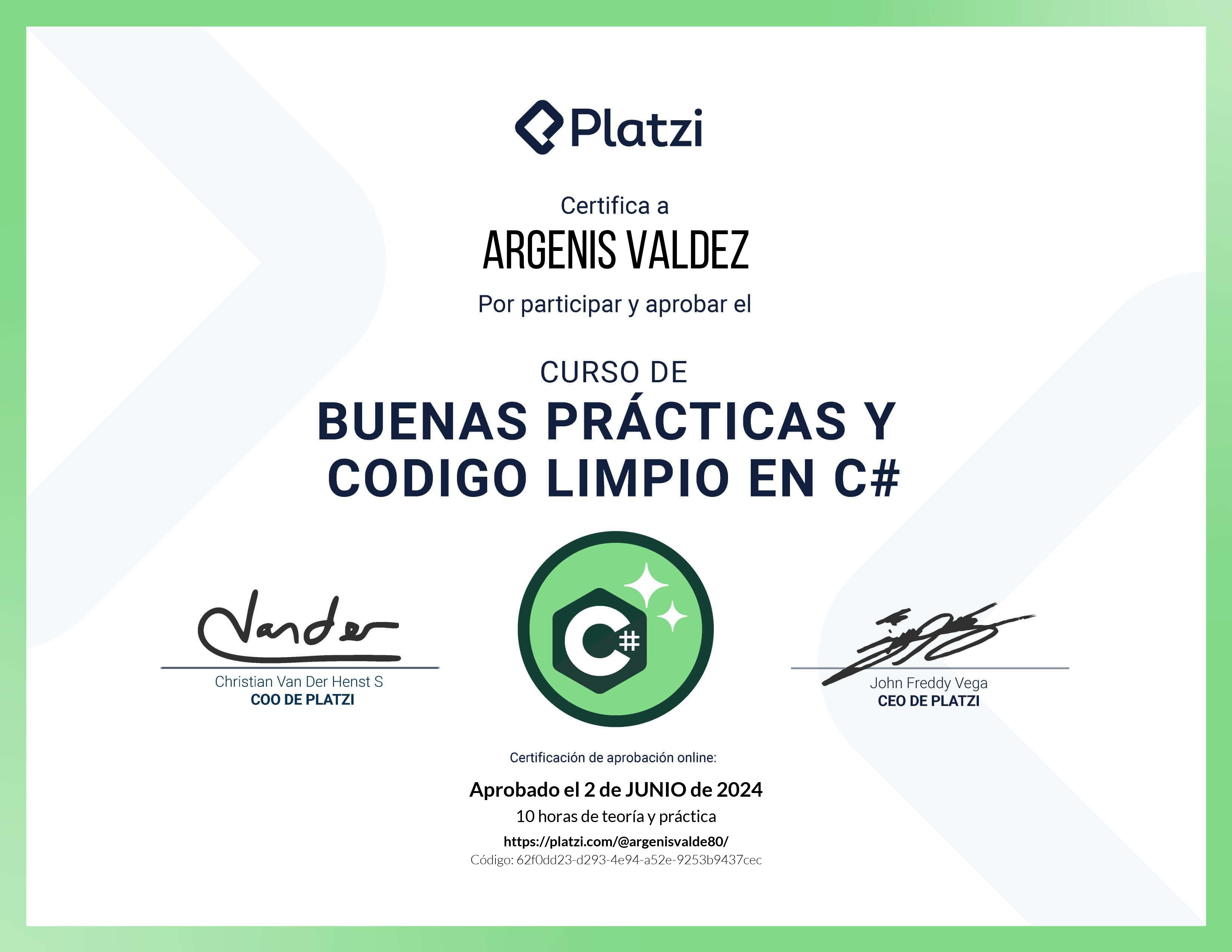 Certificado Clean Code C#